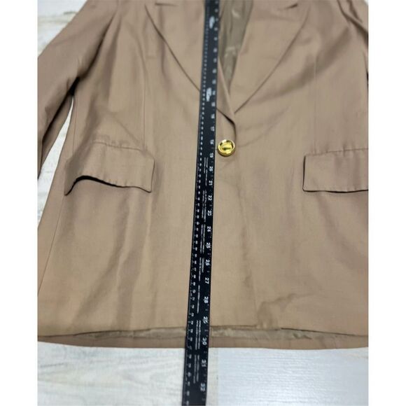 Christian Dior Blazer Women's 12 Tan Coat Jacket Notched Collar - Picture 4 of 11